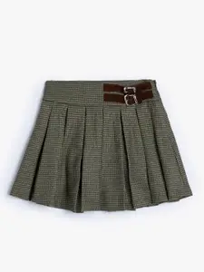 Koton Girls Printed Knife Pleated Flared Skirt