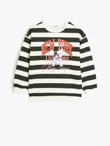 Koton Girls Striped Cotton Sweatshirt