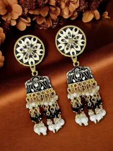FEMMIBELLA Gold Plated Dome Shaped Jhumkas Earrings