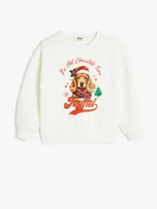 Koton Girls Printed Pullover Sweatshirt