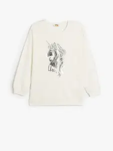 Koton Girls Graphic Printed Cotton Sweatshirt