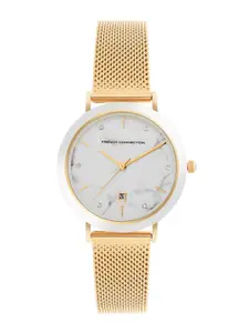 French Connection Women Dial & Stainless Steel Bracelet Style Straps Analogue Watch FCP51GM