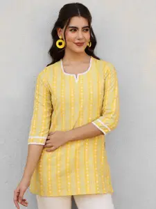 AKIMIA Women Striped Thread Work Kurti