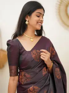 Areca Designer Floral Woven Design Pure Silk Banarasi Saree