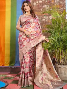 Areca Designer Floral Woven Design Pure Silk Banarasi Saree