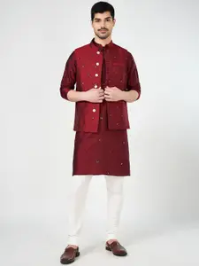 indus route by Pantaloons Embroidered Woven Nehru Jacket