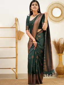 Areca Designer Ethnic Motifs Woven Design Pure Silk Designer Banarasi Saree