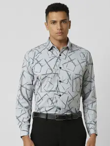 V Dot Men Slim Fit Opaque Printed Party Shirt
