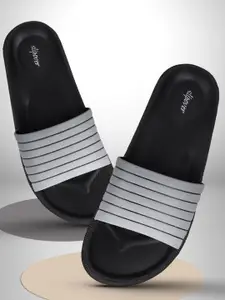 Slipover Men Striped Sliders
