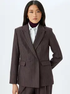 Koton Striped Long Sleeve Double Breasted Blazers