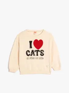 Koton Girls Cotton Graphic Printed Sweatshirt