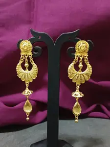 Efulgenz Gold-Plated Contemporary Jhumka Earrings