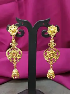 Efulgenz Gold-Plated Dome Shaped Antique Jhumkas