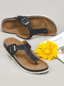 JM Looks Women T-Strap Flats with Buckles