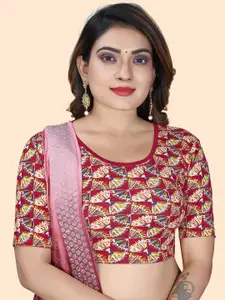 SHREEJI DESIGNER Women Printed Round Neck Slip-On Stretchable Blouse