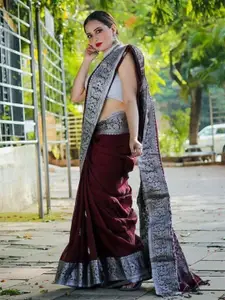 Areca Designer Ethnic Motifs Woven Design Zari Pure Silk Designer Banarasi Saree