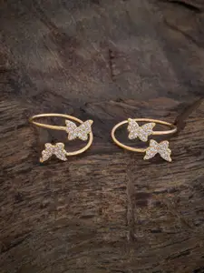 Kushal's Fashion Jewellery Rhodium-Plated Zircon Embellished Bridal Square Shaped Studs