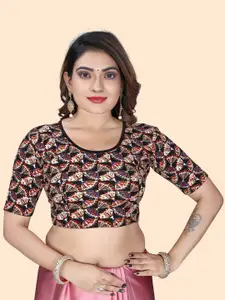 SHREEJI DESIGNER Women Printed Short Sleeve Saree Blouse