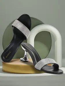 DressBerry Women Western - Embellished Party Mid-Top Stiletto Sandals