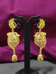 Efulgenz Gold-Plated Contemporary Jhumkas