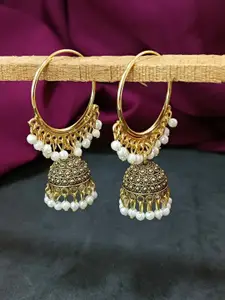 Efulgenz Gold-Plated Contemporary Jhumkas