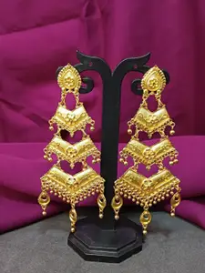 Efulgenz Gold-Plated Contemporary Antique Drop Earrings