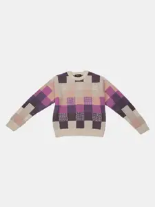 Albion By CnM Girls Printed Woollen Pullover Sweaters