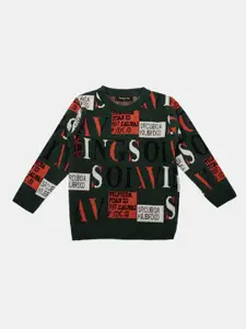 Albion By CnM Boys Typography Printed Woollen Pullover
