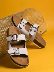 JM Looks Women Open Toe Flats with Buckles