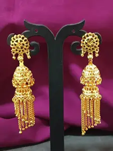 Efulgenz Gold-Plated Contemporary Jhumkas