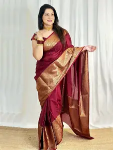 Areca Designer Floral Zari Pure Silk Banarasi Designer Saree