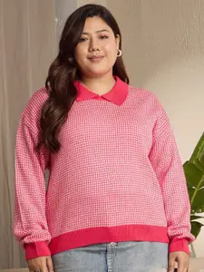 Berrylush Curve Women Printed Long Sleeves Pullover