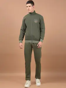 Cantabil Men Printed Mock Collar Long Sleeves Track Suit