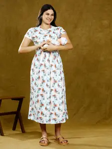 True Shape Printed Maternity Midi Dress