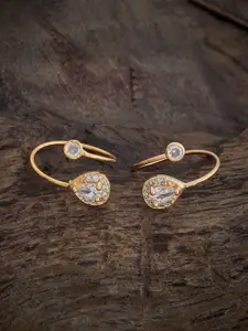 Kushal's Fashion Jewellery Embellished Bridal Gold-Plated Cubic Zirconia Toe Rings