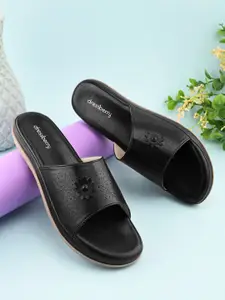 DressBerry Women Embellished Open Toe Flats with Laser Cuts