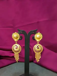 Efulgenz Gold-Plated Contemporary Chandelier Jhumkas