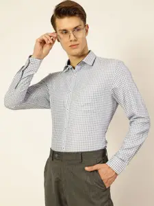 Thomas Scott Men Premium Slim Fit Micro Checks Opaque Checked Formal Shirt