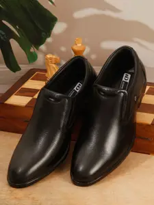 ID Men Leather Round Toe Formal Slip-On Shoes