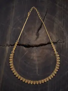 Kushal's Fashion Jewellery Copper Gold-Plated Antique Necklace