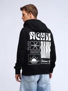 Flying Machine Men Printed Hooded Sweatshirt