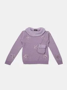 Albion By CnM Girls Turtle Neck Long Sleeves Woollen Pullover