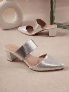 DressBerry Women Embellished Open Back Block Sandal