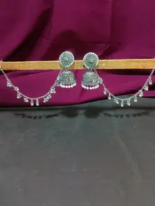 Efulgenz Rhodium-Plated Dome Shaped Jhumkas
