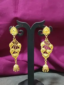 Efulgenz Gold-Plated Dome Shaped Antique Jhumkas