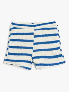 Koton Girls Striped Regular Fit Mid-Rise Shorts