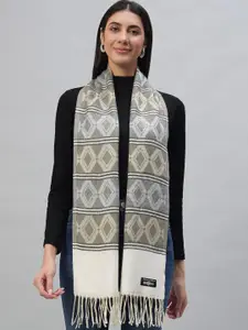 HANDICRAFT PALACE Women Diamond Printed Reversible Woven Wool Scarf