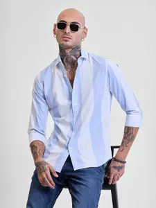Snitch Men Smart Slim Fit Opaque Striped Casual Shirt