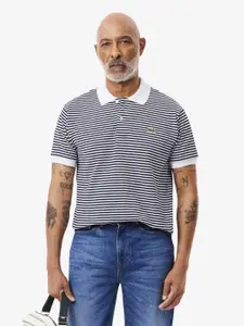 Lacoste Men Striped Polo Collar Applique T-shirt