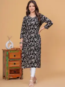 DRESSAR Floral Printed Regular Straight Kurta